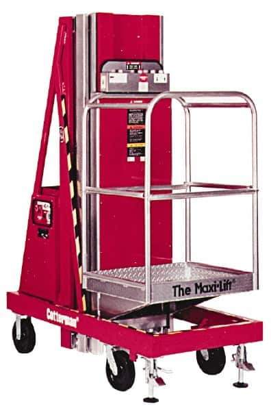 Cotterman - 400 Lb Capacity, 210" Lift Height, Portable Battery Operated Elevating Maintenance Lift - 77-1/2" Lowered Height, 30" Overall Width - Industrial Tool & Supply