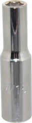 Proto - 7/16", 1/2" Drive, Deep Hand Socket - 6 Points, 3-1/4" OAL, Chrome Finish - Industrial Tool & Supply