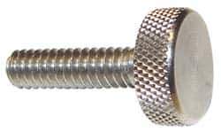 Morton Machine Works - M6x1.00 Knurled Shoulderless Grade 303 Stainless Steel Thumb Screw - 22mm OAL, 13mm Head Diam x 6mm Head Height - Industrial Tool & Supply
