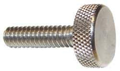 Morton Machine Works - M5x0.80 Knurled Shoulderless Grade 303 Stainless Steel Thumb Screw - 21mm OAL, 11.5mm Head Diam x 5mm Head Height - Industrial Tool & Supply