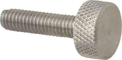 Morton Machine Works - M4x0.70 Knurled Shoulderless Grade 303 Stainless Steel Thumb Screw - 21mm OAL, 9.5mm Head Diam x 5mm Head Height - Industrial Tool & Supply