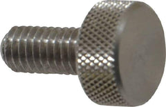 Morton Machine Works - M6x1.00 Knurled Shoulderless Grade 303 Stainless Steel Thumb Screw - 19mm OAL, 13mm Head Diam x 6mm Head Height - Industrial Tool & Supply