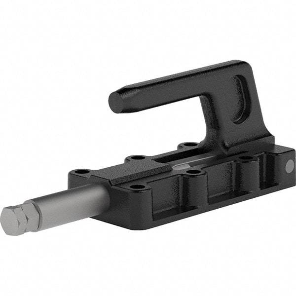De-Sta-Co - 3,960 Lb Load Capacity, Flanged Base, Carbon Steel, Standard Straight Line Action Clamp - 6 Mounting Holes, 0.41" Mounting Hole Diam, 0.87" Plunger Diam, Straight Handle - Industrial Tool & Supply