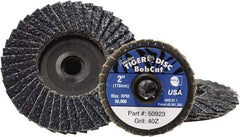 Camel Grinding Wheels - 40 Grit, 4-1/2" Disc Diam, 5/8-11 Center Hole, Type 27 Aluminum Oxide Flap Disc - 13,300 Max RPM, Polyester Backing, Arbor Attaching System, Coated - Industrial Tool & Supply