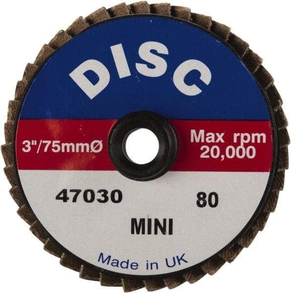 Garryson - 40 Grit, 3" Disc Diam, Type 27 Zirconia Alumina Flap Disc - 20,000 Max RPM, Nylon Backing, Quick Change Type S Attaching System, Coated - Industrial Tool & Supply