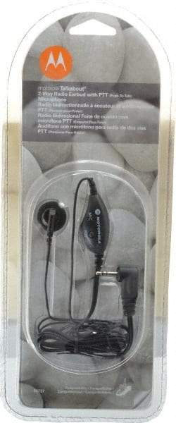 Motorola - GT Series, Push to Talk Microphone Earpiece with Microphone - Black, Use with Spirit Series GT Radios - Industrial Tool & Supply