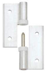 Sugatsune - 2-9/16" Long x 2-3/8" Wide x 9/64" Thick, Aluminum Cabinet Hinge - Aluminum Leaf with Polyacetal Bushing & 304 Pin, Aluminum Finish - Industrial Tool & Supply