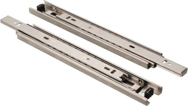 Sugatsune - 9-27/32" Slide Length, 9-9/16" Travel Length, Stainless Steel Ball Bearing Slide - 92 Lb Capacity at Full Extension - Industrial Tool & Supply