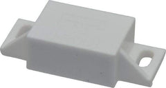 Sugatsune - 1-31/32" Long x 53/64" Wide x 1/2" High, Polyacetal, Neodymium & 316 Stainless Sealed Neodymium Magnet Catch - White Finish, 9.9 Magnetic Force, 15/16" Long Strike, 19/32" Wide Strike - Industrial Tool & Supply