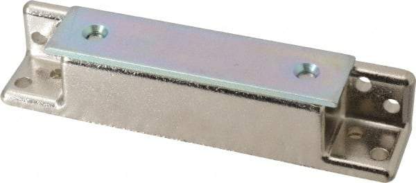 Sugatsune - 4-9/64" Long x 3/4" Wide x 27/32" High, Zinc Alloy Heavy Duty Magnetic Catch - Nickel Coated, 33 Magnetic Force, 2-61/64" Long Strike, 3/4" Wide Strike - Industrial Tool & Supply