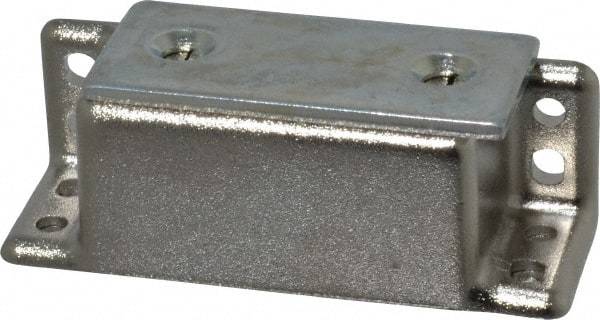 Sugatsune - 2-13/32" Long x 3/4" Wide x 3/4" High, Zinc Alloy Heavy Duty Magnetic Catch - Nickel Coated, 24.2 Magnetic Force, 1-11/16" Long Strike, 3/4" Wide Strike - Industrial Tool & Supply
