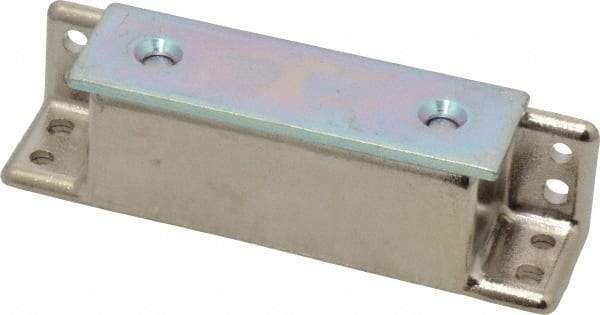Sugatsune - 3-5/32" Long x 3/4" Wide x 3/4" High, Zinc Alloy Heavy Duty Magnetic Catch - Nickel Coated, 30.8 Magnetic Force, 2-3/8" Long Strike, 3/4" Wide Strike - Industrial Tool & Supply