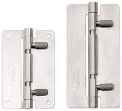 Sugatsune - 3-15/16" Long x 1-31/32" Wide x 1/16" Thick, Quick Release Hinge - Stainless Steel, Polished Finish - Industrial Tool & Supply