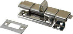 Sugatsune - 2-9/16" Long, 1-47/64" Wide Stainless Steel Slide Bolt - Polished - Industrial Tool & Supply