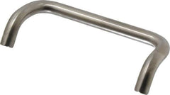 Sugatsune - 15/32" Handle Diam, Satin Finish Stainless Steel Drawer Pull - 1-31/32" Projection, 5-3/64" Center to Center, 5-1/2" Wide - Industrial Tool & Supply
