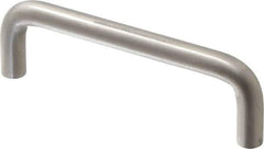 Sugatsune - 25/64" Handle Diam, Satin Finish Stainless Steel Drawer Pull - 1-3/8" Projection, 4" Center to Center, 316 Grade, 4-3/8" Wide - Industrial Tool & Supply