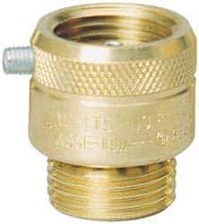Watts - 3/4" Pipe, Brass, Coated Brass, Hose Connection Vacuum Breaker - Brass Seal, Stainless Steel Spring, FNPT x MNPT End Connections - Industrial Tool & Supply