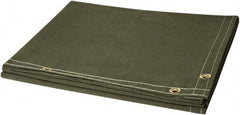 Steiner - 6' High x 6' Wide Canvas Welding Curtain - Olive, Grommet - Industrial Tool & Supply