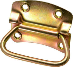 Value Collection - 3.62" Wide Plate x 2-47/50" High Plate, 3.62" Bail ID, Military Spec Chest Handle - 4-1/4" Wide x 3-3/4" High, Zinc Finish, 4 Holes - Industrial Tool & Supply