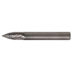 SG-6 Double Cut Solid Carbide Bur-Pointed Tree Shape - Industrial Tool & Supply