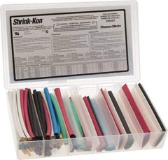 Thomas & Betts - 86 Piece, Multicolor, Heat Shrink Electrical Tubing Kit - 2:1 Shrink Ratio, Flame Retardant, Polyolefin - Industrial Tool & Supply