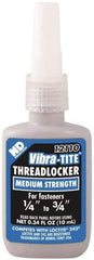 Vibra-Tite - 10 mL Bottle, Blue, Medium Strength Liquid Threadlocker - Series 121, 24 hr Full Cure Time, Hand Tool Removal - Industrial Tool & Supply