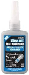Vibra-Tite - 50 mL Bottle, Blue, Medium Strength Liquid Threadlocker - Series 121, 24 hr Full Cure Time, Hand Tool Removal - Industrial Tool & Supply