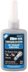 Vibra-Tite - 50 mL Bottle, Blue, Medium Strength Liquid Threadlocker - Series 122, 24 hr Full Cure Time, Hand Tool Removal - Industrial Tool & Supply