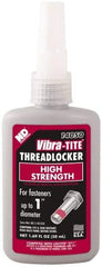 Vibra-Tite - 50 mL Bottle, Red, High Strength Liquid Threadlocker - Series 140, 24 hr Full Cure Time, Hand Tool, Heat Removal - Industrial Tool & Supply