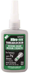 Vibra-Tite - 50 mL Bottle, Green, Medium Strength Liquid Threadlocker - Series 150, 24 hr Full Cure Time, Hand Tool Removal - Industrial Tool & Supply