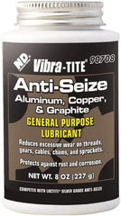 Vibra-Tite - 8 oz Can Anti-Seize Anti-Seize Lubricant - Aluminum/Copper/Graphite, -65 to 1,600°F, Silver Colored, Water Resistant - Industrial Tool & Supply