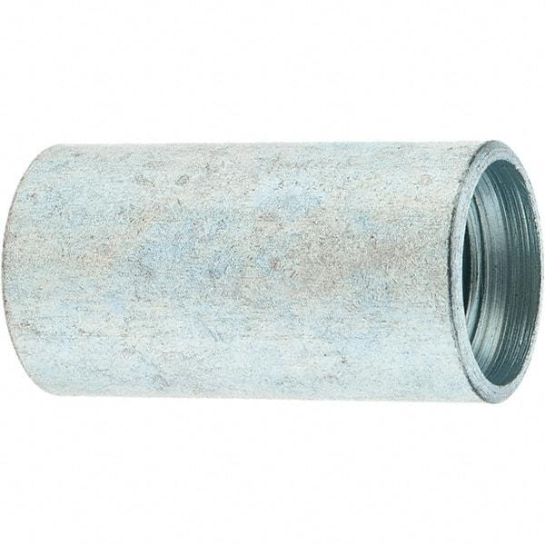 Made in USA - Class 300, 3/8" Galvanized Pipe Coupling - Threaded, Steel - Industrial Tool & Supply