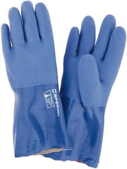 Sperian - 12" Long, PVC Chemical Resistant Gloves - Cotton Lined - Industrial Tool & Supply