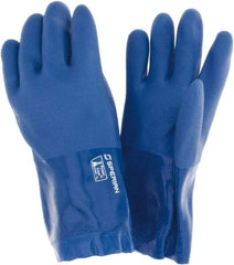 Sperian - 12" Long, PVC Chemical Resistant Gloves - Cotton Lined - Industrial Tool & Supply