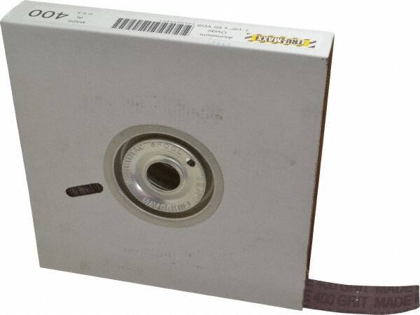 Tru-Maxx - 1-1/2" x 50 Yd 400 Grit Aluminum Oxide Cloth Roll - Super Fine Grade, J Weighted Backing - Industrial Tool & Supply