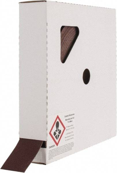 Tru-Maxx - 1-1/2" x 50 Yd 180 Grit Aluminum Oxide Cloth Roll - Very Fine Grade, J Weighted Backing - Industrial Tool & Supply