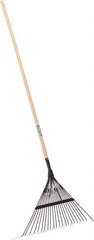 UnionTools - Landscape Rake with 48" Straight Wood Handle - 23" Blade Width, 22 Tines, 22" Tine Length - Industrial Tool & Supply