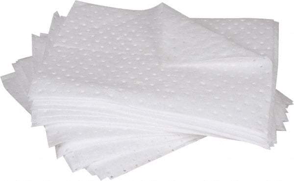PRO-SAFE - 32 Gal Capacity per Package, Oil Only Pad - 17" Long x 15" Wide, White, Polypropylene - Industrial Tool & Supply
