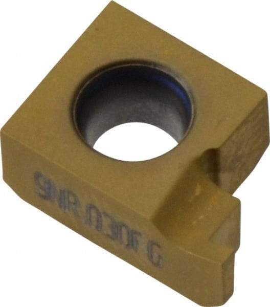Seco - 0309NR FG Grade CP500, 0.03" Cutting Width Carbide Grooving Insert - 0.03" Max Depth of Cut, Right Hand, TiAlN/TiN Finish - Industrial Tool & Supply