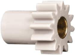 Made in USA - 32 Pitch, 3/8" Pitch Diam, 7/16" OD, 12 Tooth Spur Gear - 3/16" Face Width, 5/32" Bore Diam, 9/32" Hub Diam, 20° Pressure Angle, Acetal - Industrial Tool & Supply