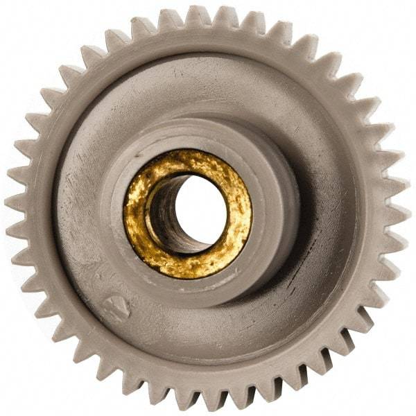 Made in USA - 32 Pitch, 1-5/16" Pitch Diam, 1-3/8" OD, 42 Tooth Spur Gear - 3/16" Face Width, 1/2" Bore Diam, 39/64" Hub Diam, 20° Pressure Angle, Acetal - Industrial Tool & Supply