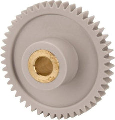 Made in USA - 32 Pitch, 1-1/2" Pitch Diam, 1-9/16" OD, 48 Tooth Spur Gear - 3/16" Face Width, 1/4" Bore Diam, 5/8" Hub Diam, 20° Pressure Angle, Acetal - Industrial Tool & Supply