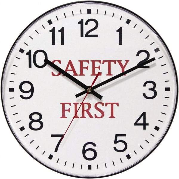 Infinity Insttruments - 11-1/2 Inch Diameter, White Face, Dial Wall Clock - Analog Display, Black Case, Runs on AA Battery - Industrial Tool & Supply