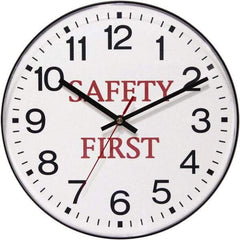 Infinity Insttruments - 11-1/2 Inch Diameter, White Face, Dial Wall Clock - Analog Display, Black Case, Runs on AA Battery - Industrial Tool & Supply