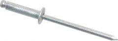 Marson - Button Head Aluminum Open End Blind Rivet - Aluminum Mandrel, 0.313" to 3/8" Grip, 1/4" Head Diam, 0.129" to 0.133" Hole Diam, 0.525" Length Under Head, 1/8" Body Diam - Industrial Tool & Supply