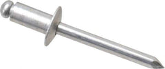 Marson - Button Head Aluminum Open End Blind Rivet - Aluminum Mandrel, 0.126" to 1/4" Grip, 1/2" Head Diam, 0.257" to 0.261" Hole Diam, 1/2" Length Under Head, 1/4" Body Diam - Industrial Tool & Supply