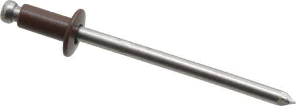 Marson - Button Head Aluminum Open End Blind Rivet - Aluminum Mandrel, 0.063" to 1/8" Grip, 1/4" Head Diam, 0.129" to 0.133" Hole Diam, 0.275" Length Under Head, 1/8" Body Diam - Industrial Tool & Supply