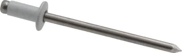 Marson - Button Head Aluminum Open End Blind Rivet - Aluminum Mandrel, 0.063" to 1/8" Grip, 1/4" Head Diam, 0.129" to 0.133" Hole Diam, 0.275" Length Under Head, 1/8" Body Diam - Industrial Tool & Supply