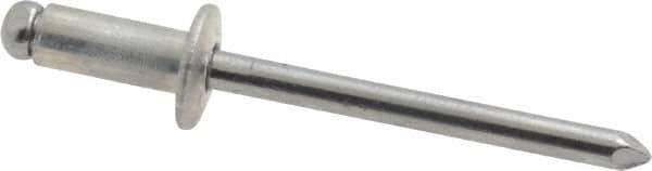 Marson - Button Head Aluminum Open End Blind Rivet - Steel Mandrel, 3/16" to 1/4" Grip, 3/8" Head Diam, 0.192" to 0.196" Hole Diam, 0.45" Length Under Head, 3/16" Body Diam - Industrial Tool & Supply