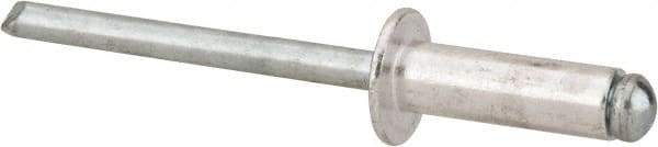 Marson - Button Head Aluminum Open End Blind Rivet - Steel Mandrel, 5/16" to 3/8" Grip, 3/8" Head Diam, 0.192" to 0.196" Hole Diam, 0.575" Length Under Head, 3/16" Body Diam - Industrial Tool & Supply